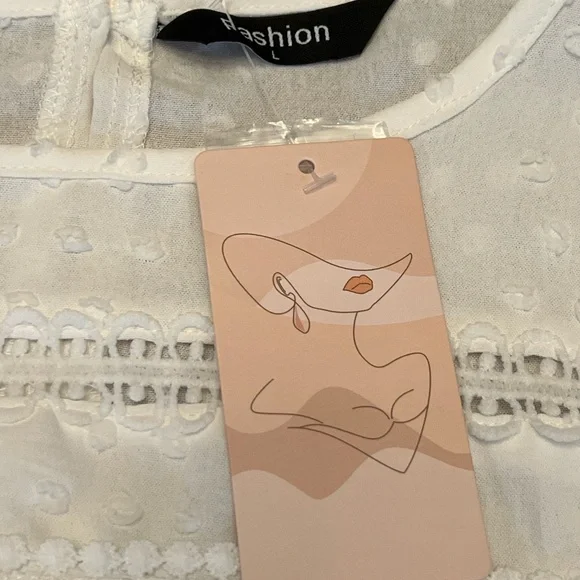 NWT Pretty White Ruffle, Long Sleeve Top - Picture 8 of 16